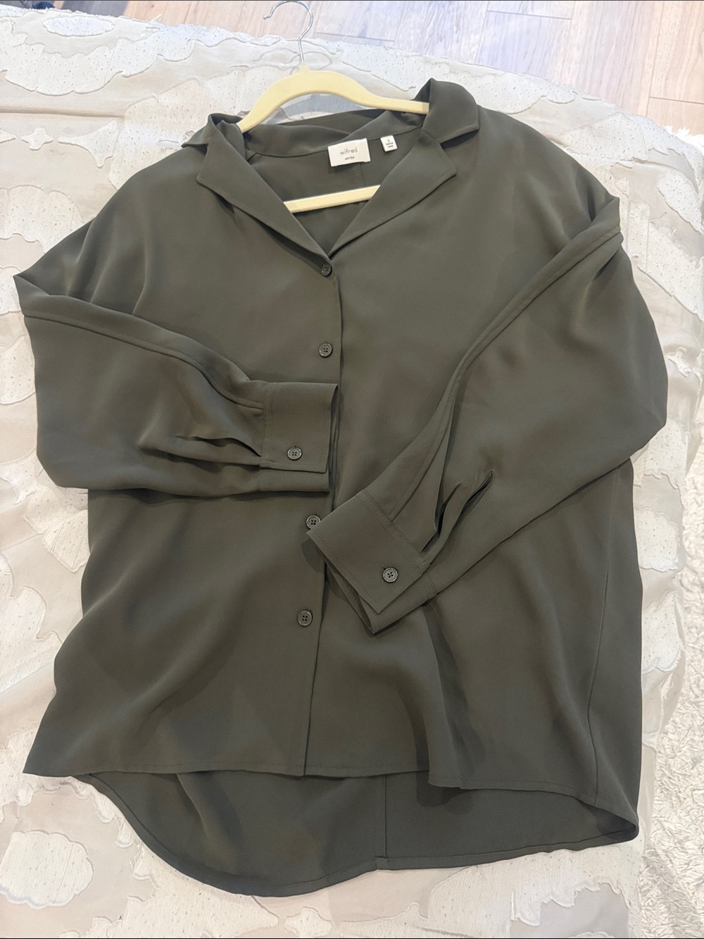 Olive Green  Button-Up Shirt